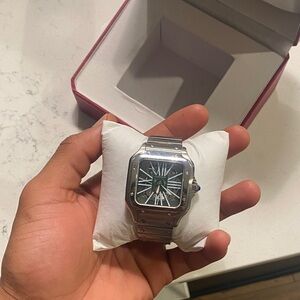 Silver Cartier with Green Dial 1:1